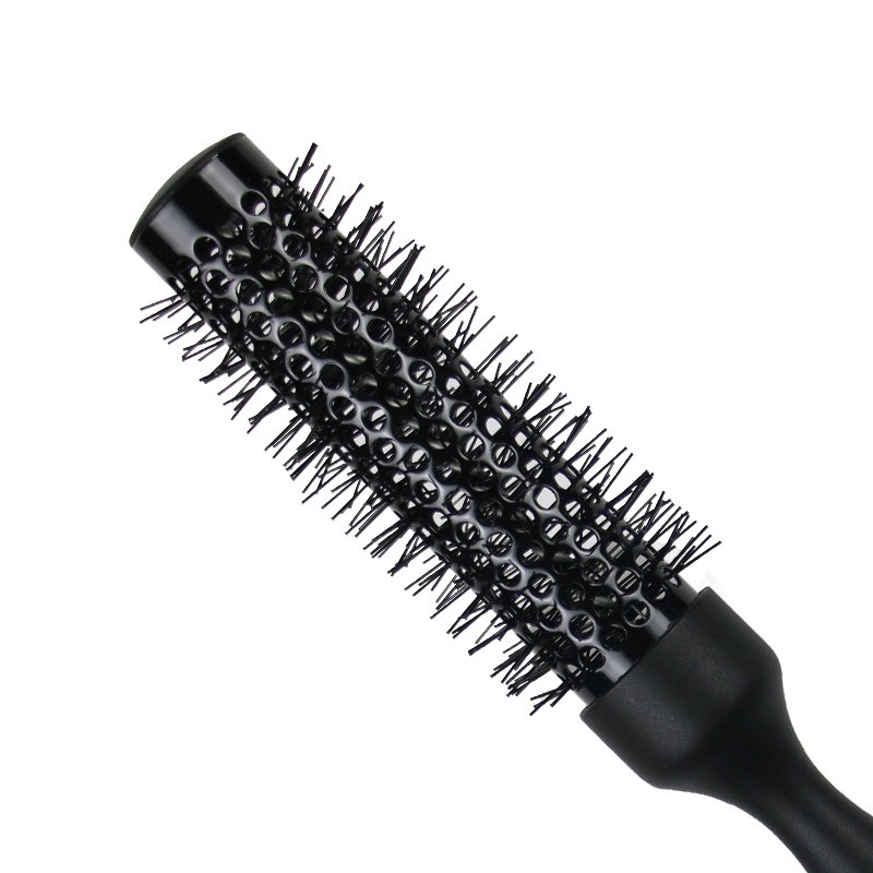 1 tk Must lokkis ümmargune rull juuksehari nailonist professionaalne kamm Salongi juuksuri juuksehari juuksuri kujundamise tööriist servakontroll