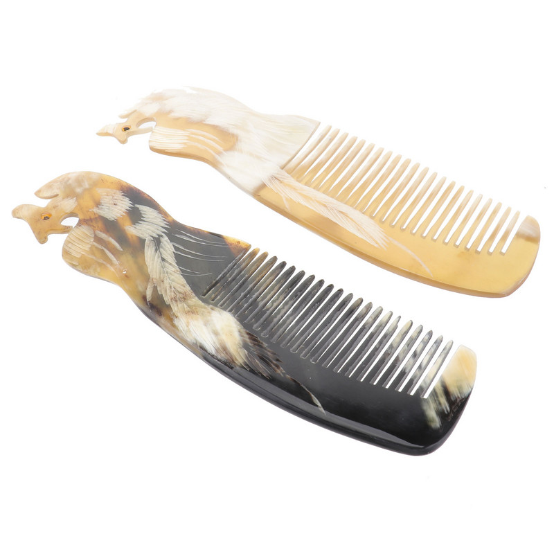 Šukos Plaukų Omb Šukos Plačių dantų masažo šepetėlis Ge Hai Horn H Moterims Vyrams Detangling Ox Masager Head Anti Phoenix Natural Scalp