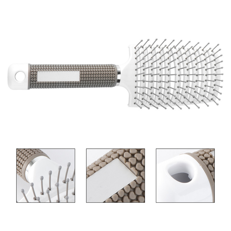 1 vnt. išlenktos galvos odos masažo šukos Be statinio plaukų šepetėlio šukos (baltos)