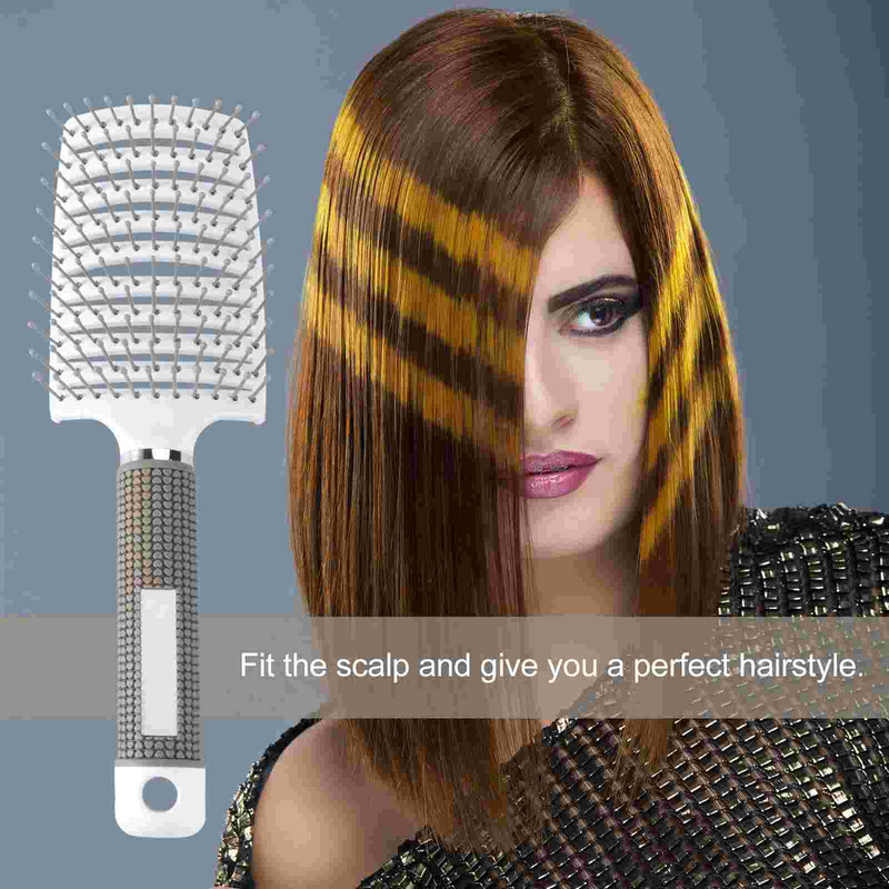 1 vnt. išlenktos galvos odos masažo šukos Be statinio plaukų šepetėlio šukos (baltos)