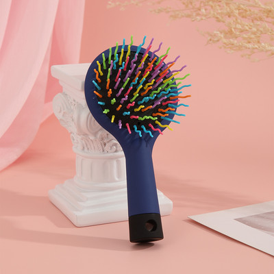 1 tk õhkpadja kamm vikerkaare painutamise massaažikam koos peegliga kaasaskantavate naiste meigi- ja juuksehooldusvahenditega