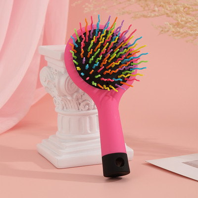 1 tk õhkpadja kamm vikerkaare painutamise massaažikam koos peegliga kaasaskantavate naiste meigi- ja juuksehooldusvahenditega