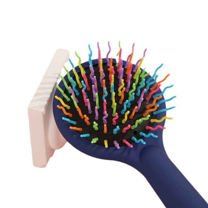 1 tk õhkpadja kamm vikerkaare painutamise massaažikam koos peegliga kaasaskantavate naiste meigi- ja juuksehooldusvahenditega