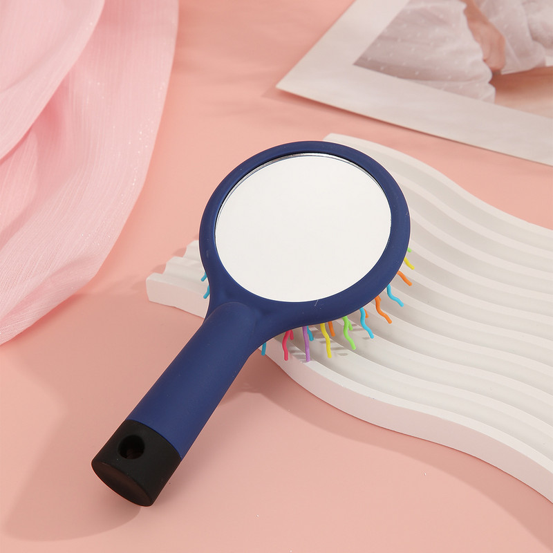 1 tk õhkpadja kamm vikerkaare painutamise massaažikam koos peegliga kaasaskantavate naiste meigi- ja juuksehooldusvahenditega