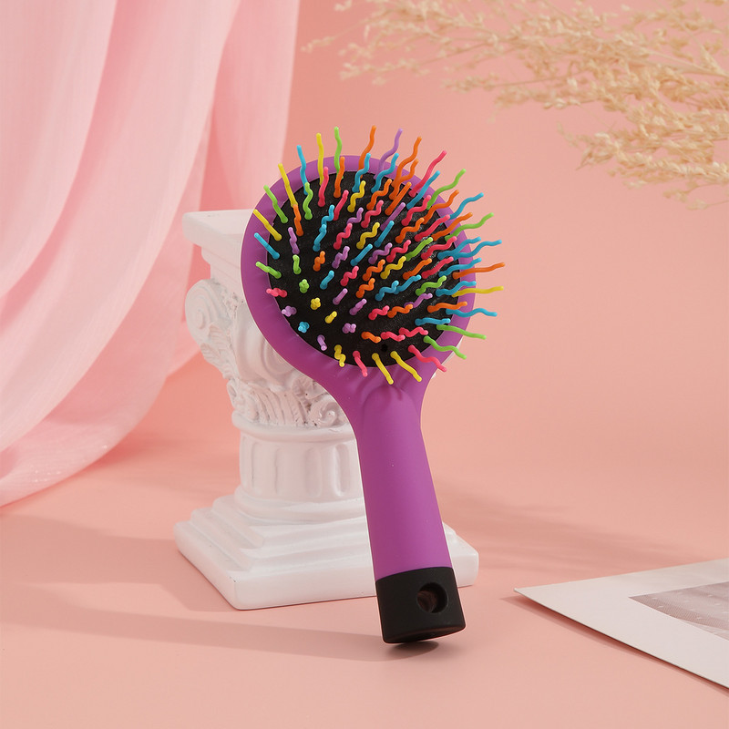 1 tk õhkpadja kamm vikerkaare painutamise massaažikam koos peegliga kaasaskantavate naiste meigi- ja juuksehooldusvahenditega