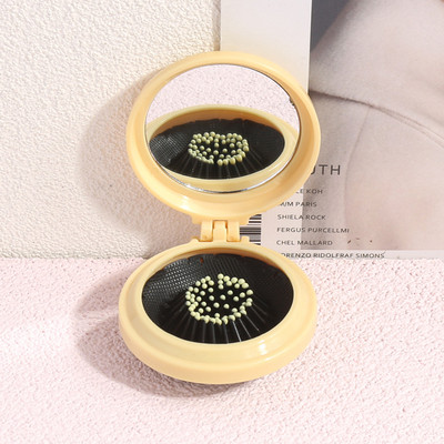 Nešiojamos oro pagalvėlės šukos su veidrodžiu Keliaujančios masažinės sulankstomos šukos Moterų mergaičių plaukų šepečių formavimo įrankiai Didmeninė prekyba