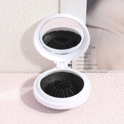 Nešiojamos oro pagalvėlės šukos su veidrodžiu Keliaujančios masažinės sulankstomos šukos Moterų mergaičių plaukų šepečių formavimo įrankiai Didmeninė prekyba