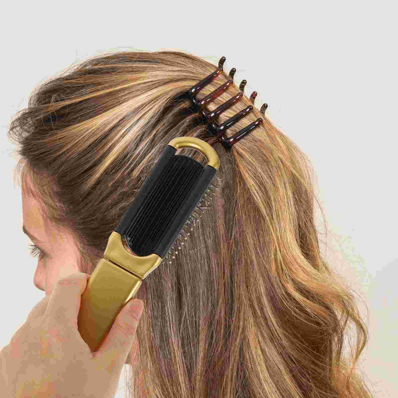 2 vnt salono plaukų šepečių formavimo šukos, sulankstomos kišeninės kelionės moterims, nešiojamas plastikinis masažas, sulankstomas Miss