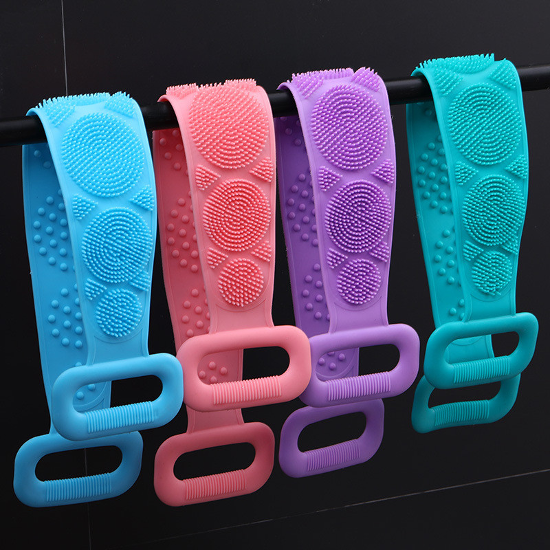 Scrubber Brush Brush Wash Ευέλικτες πετσέτες μπάνιου Ζώνη απολέπισης Μασάζ πλάτης Καθαρισμός βούρτσα μπάνιου Βούρτσα σιλικόνης δέρματος Βούρτσες ντους