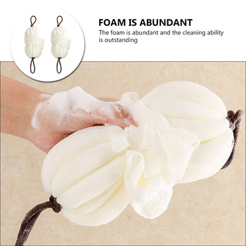 2 τμχ Μεγάλες λευκές πετσέτες μπάνιου Μπαλάκι λουλούδι διχτυωτό πινέλο μπάνιου καθαριστικό σώματος Σφουγγάρι ντους Miss
