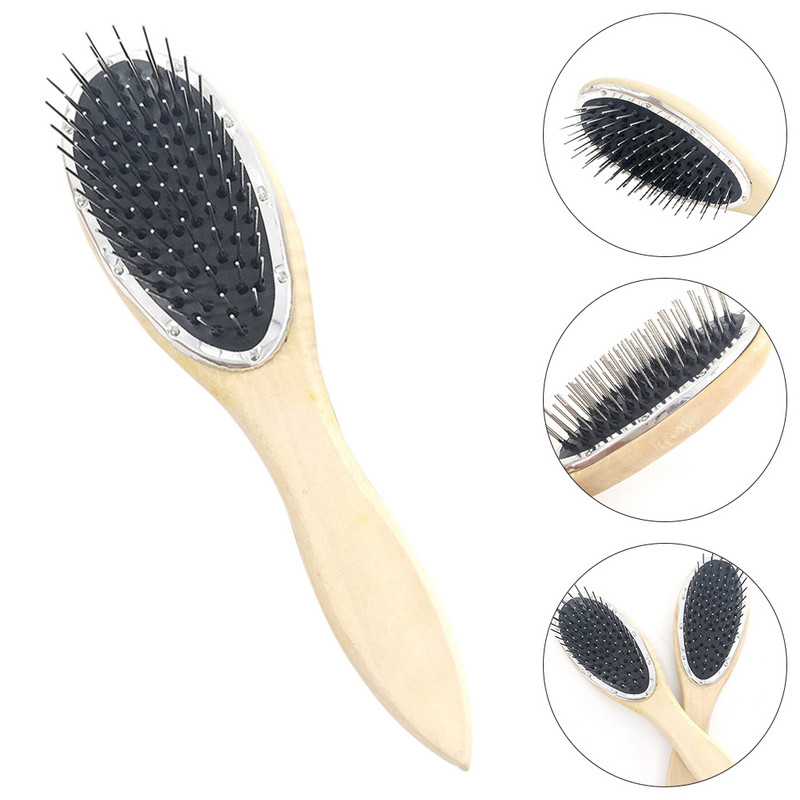 Suur teraskamm Kaasaskantavad juuksuritarvikud Lemmikloomade antistaatiline puidust juuksurisalong