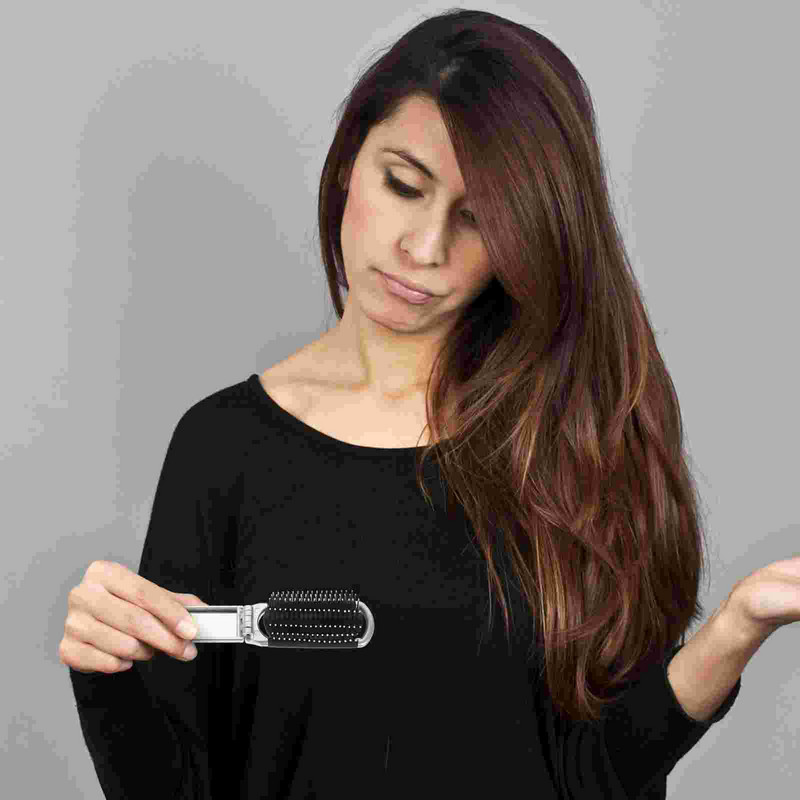 2 vnt Sulankstomos šukos masažo sulankstomos šukos salono Kelioninės šukos masažo kišeninio šepetėlio veidrodėlis