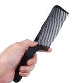 2 vnt lenktos šukos lenktos formavimo šukos Profesionalios plokščios kirpimo šukos plaukų kirpimo priemonės storiems ploniems plaukams (juodos ir baltos spalvos)