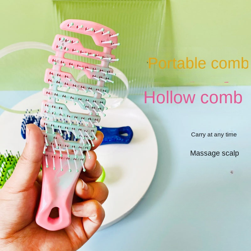 Pieptene de păr care schimbă culoarea Pieptene de păr încâlcit Pieptene de masaj antistatice cu scobire Instrumente de coafură pentru salon 1buc