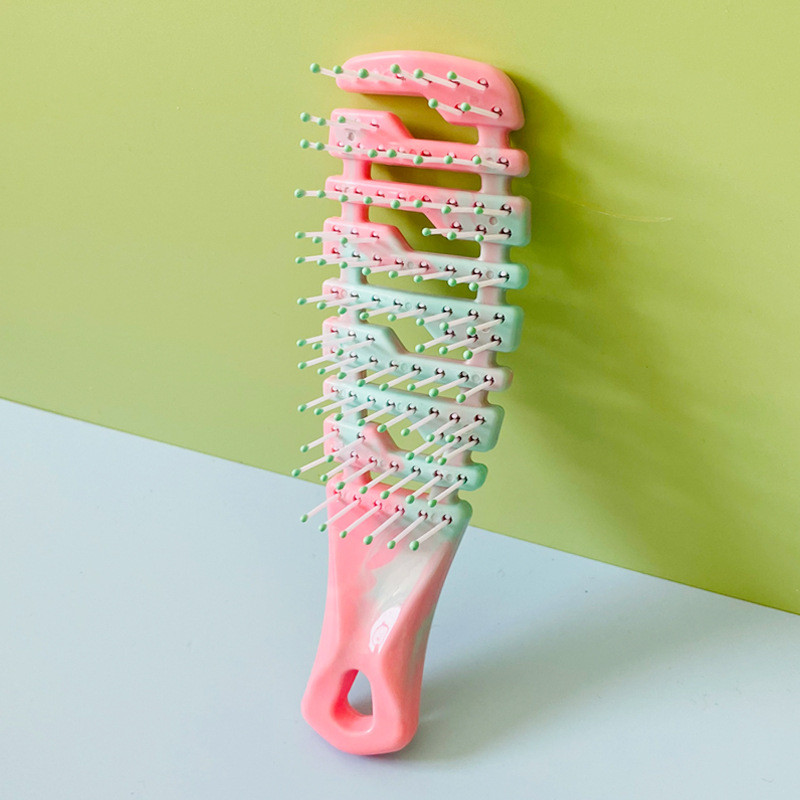 Pieptene de păr care schimbă culoarea Pieptene de păr încâlcit Pieptene de masaj antistatice cu scobire Instrumente de coafură pentru salon 1buc