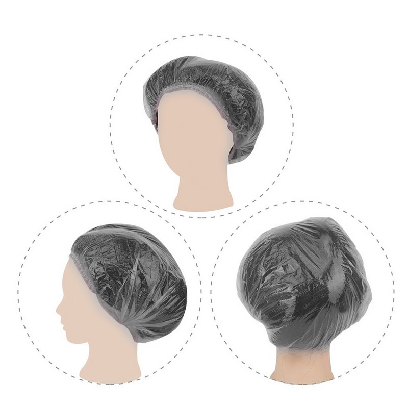 10 τμχ Καπέλα ντους μιας χρήσης PE πτυχωτό καπέλο λαδιού κατά της σκόνης Γυναικεία καπέλα μπάνιου για κομμωτήρια σπα Αδιάβροχο καπέλο μπάνιου Beauty