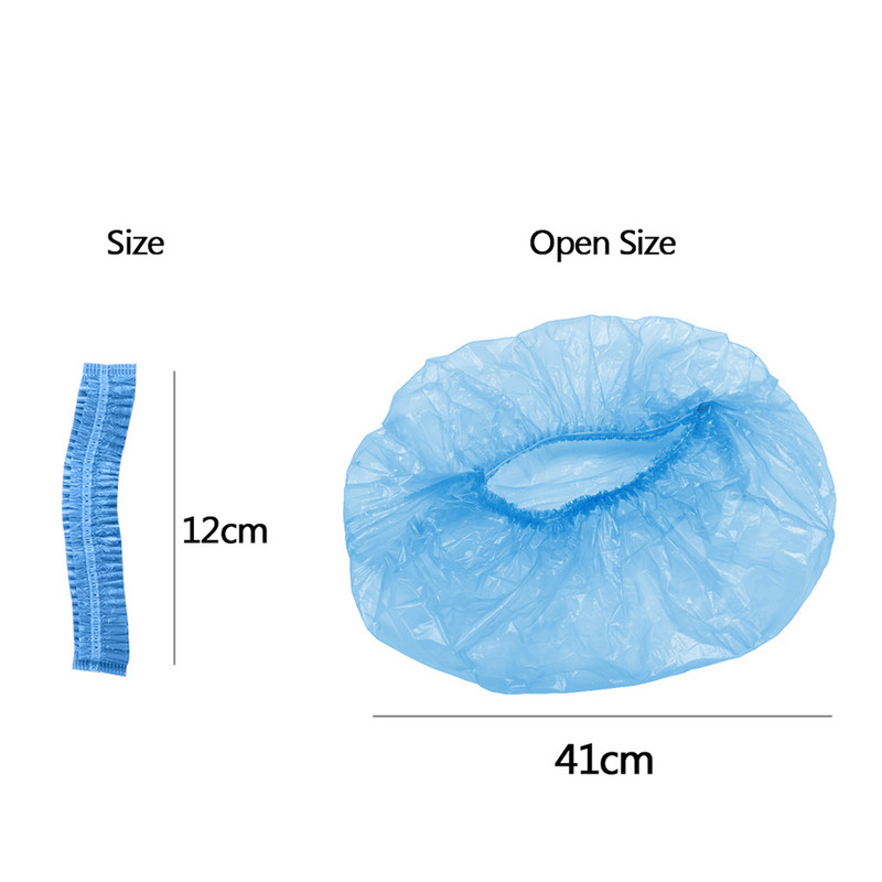 10 τμχ Καπέλα ντους μιας χρήσης PE πτυχωτό καπέλο λαδιού κατά της σκόνης Γυναικεία καπέλα μπάνιου για κομμωτήρια σπα Αδιάβροχο καπέλο μπάνιου Beauty