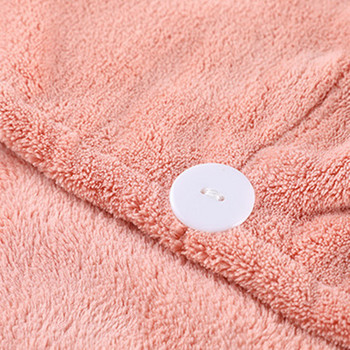 Πετσέτες με πολύ χοντρές μικροΐνες με περιποίηση κουμπιών απορροφητικές πετσέτες capssuper τυλιγμένες σε περιτύλιγμα μαλλιών σε γυναικεία αξεσουάρ μπάνιου