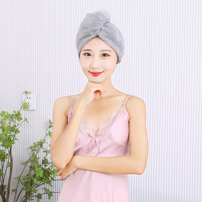 Πετσέτες με πολύ χοντρές μικροΐνες με περιποίηση κουμπιών απορροφητικές πετσέτες capssuper τυλιγμένες σε περιτύλιγμα μαλλιών σε γυναικεία αξεσουάρ μπάνιου