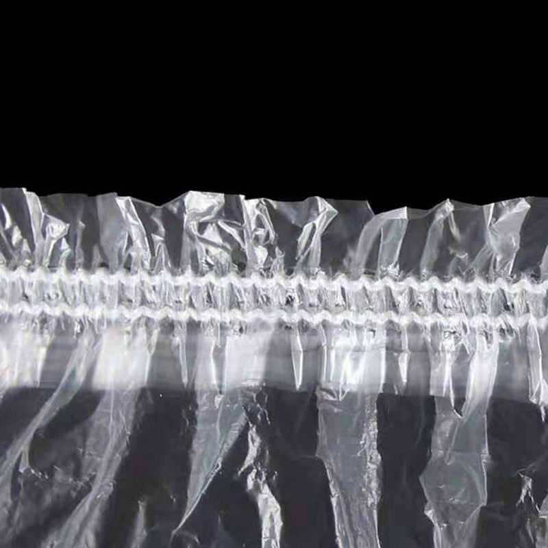 100 vnt vienkartinis dušo vonios kepuraitė plastikinis vandeniui atsparus moters galvos plaukų uždangalas maudymosi kepuraitė plastikinė