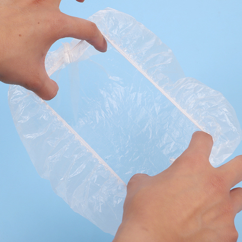 100 vnt vienkartinis dušo vonios kepuraitė plastikinis vandeniui atsparus moters galvos plaukų uždangalas maudymosi kepuraitė plastikinė