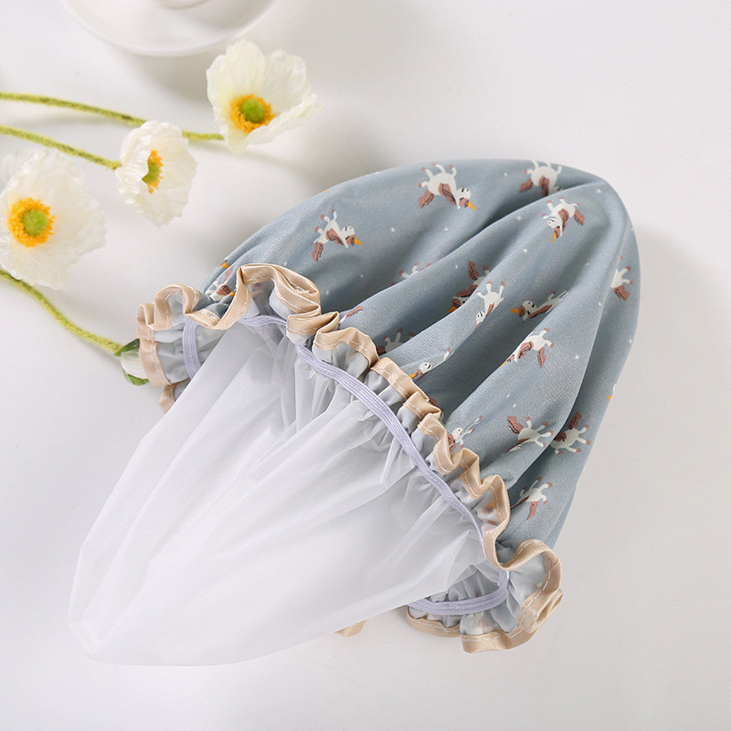 1 kom Ženska dvoslojna kapa za tuširanje Vodootporna kupaonska kapa za tuširanje Kapa za šampon za kuhinjsko ulje Šešir otporan na pare