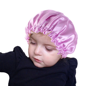 Регулируеми бебешки шапки за коса Копринено сатенено боне Двуслойна шапка за сън Нощен тюрбан Детска плътна шапка Шапка Инструмент за оформяне на коса