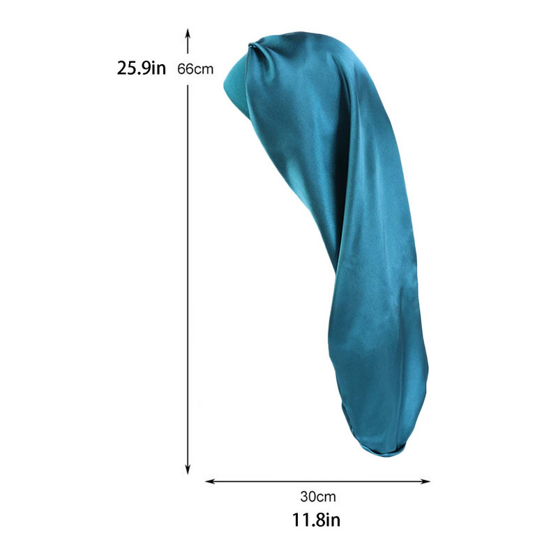 Satenska kapa za spavanje Elastična satenska kapa sa širokim rubom Šešir za spavanje s dugom kosom Noćna kapa s dugim dreadlockom Šešir za noćno spavanje za žene
