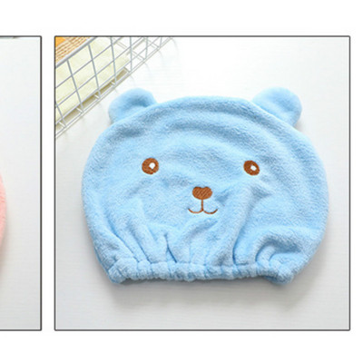 Cartoon Bear juuksekuivatuskork Mikrofiibrist üliimav kiiresti kuivav käterätik dušikork pühkige juuksepea