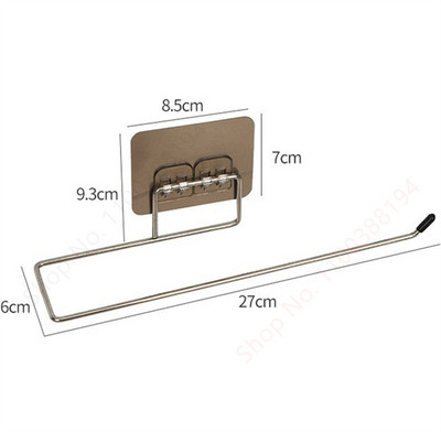 Ragasztó WC tekercspapír tartó Szervező falra szerelhető tárolóállvány Konyha Fürdőszoba Fúró nélküli törülköző adagoló Rozsdamentes
