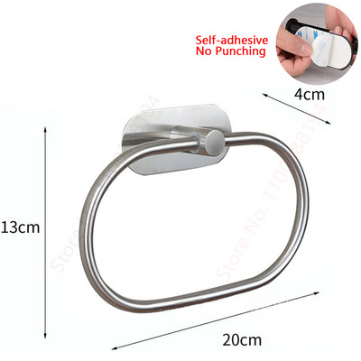 Ragasztó WC tekercspapír tartó Szervező falra szerelhető tárolóállvány Konyha Fürdőszoba Fúró nélküli törülköző adagoló Rozsdamentes