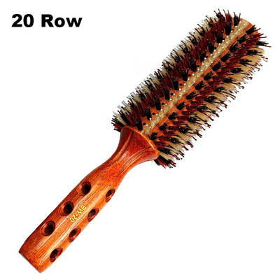 Τρίχες ίσια χτένα μαλλιών Ξύλινη λαβή κύλινδρος τρίχα λεία χτένα κυλίνδρου κυματιστή σγουρή βούρτσα μαλλιών Χτένισμα κομμωτηρίου για μπούκλες