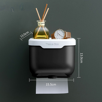 Prie sienos tvirtinamas popieriaus ritinėlių laikiklis Neperforuojamas tualetinio popieriaus laikiklis, atsparus vandeniui, tualetinio popieriaus laikymo stovas Vonios kambario laikymo dėžutė