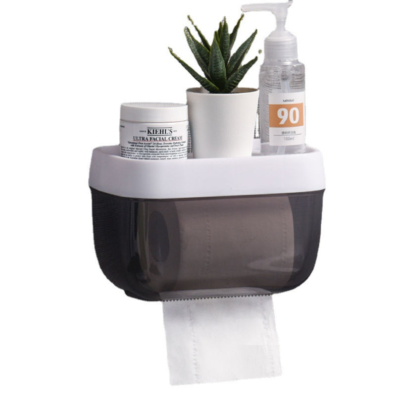 Prie sienos tvirtinamas popieriaus ritinėlių laikiklis Neperforuojamas tualetinio popieriaus laikiklis, atsparus vandeniui, tualetinio popieriaus laikymo stovas Vonios kambario laikymo dėžutė