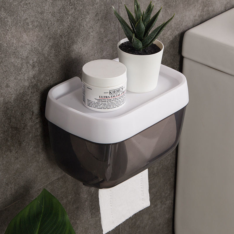 Prie sienos tvirtinamas popieriaus ritinėlių laikiklis Neperforuojamas tualetinio popieriaus laikiklis, atsparus vandeniui, tualetinio popieriaus laikymo stovas Vonios kambario laikymo dėžutė