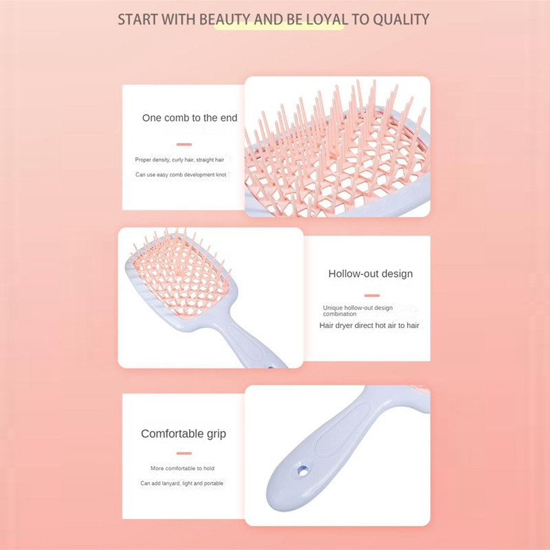 Peanaha massaažikamm Fluffy Styling Comb Juuksed Silendav Massaažikamm Kuiv ja Märg Kahekordse kasutusega Styling Kamm A