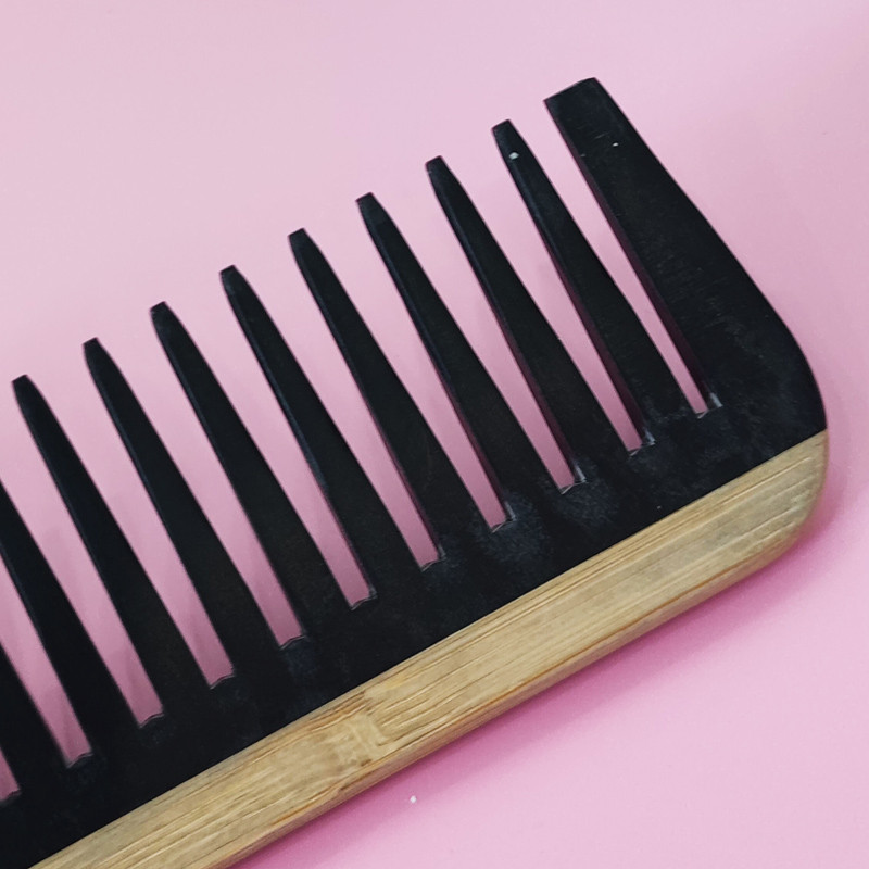 Ekološki češalj za kosu od bambusovog drveta sa širokim zubima, antistatički džepni češljevi za njegu kose, 1 kom.
