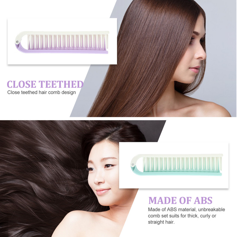 2 vnt. Plaukų aksesuarai Antistatinės šukos Vyriškos šukos Sulankstomos Kirpyklos Tiesiai Arti Dantytos Kelionės erzinimas