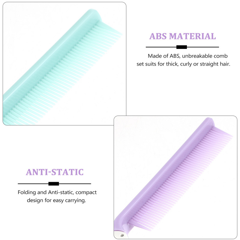 2 vnt. Plaukų aksesuarai Antistatinės šukos Vyriškos šukos Sulankstomos Kirpyklos Tiesiai Arti Dantytos Kelionės erzinimas