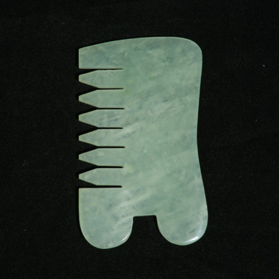 Γυναικεία Stone Jade Gua Sha Comb Board Beauty Relaxation Scalp για λεία μαλλιά Μασάζ κεφαλής Εργαλείο υγιεινής φροντίδας