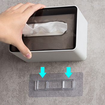 Прозрачна перфорирана монтирана на стена кутия за тоалетни кърпички Чекмедже за хартия в домашната всекидневна Долно окачена кутия за съхранение на кърпички