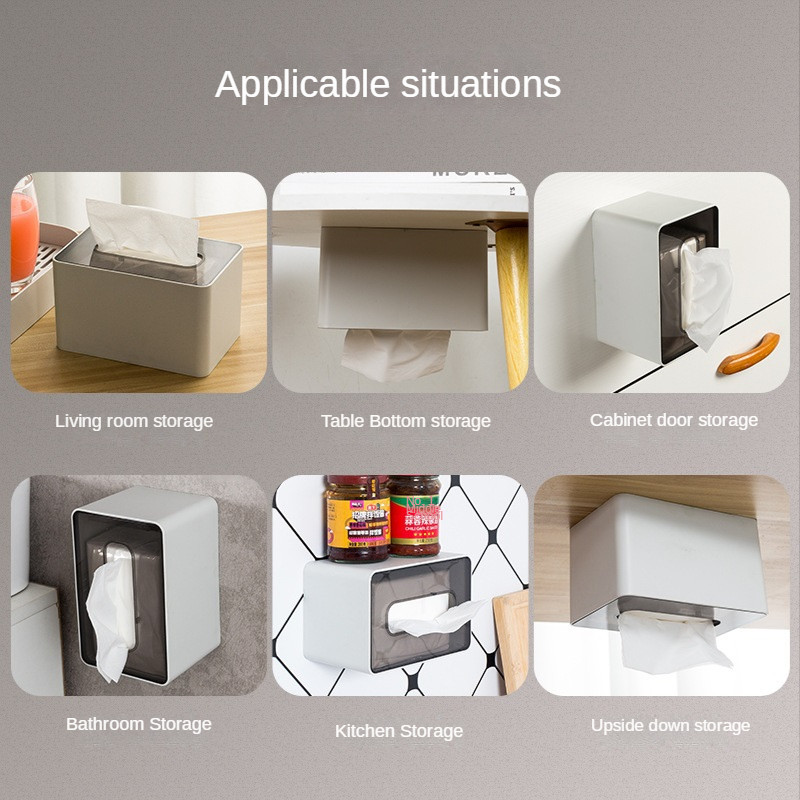 Läbipaistev perforeeritud seinale paigaldatav tualettpaberikast Majapidamise elutoa paberisahtel Alumine rippuv salvrätikute hoiukast