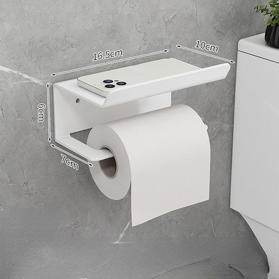 Suport pentru hârtie igienică din oțel inoxidabil, raft cu tavă, baie, bucătărie, agățat pe perete, suport pentru hârtie igienică fără perforare