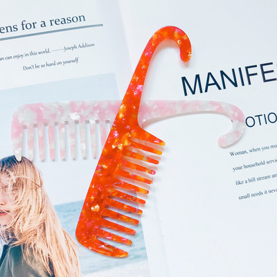 Češalj s octenom kiselinom, jednostavan i neoštećujući češalj za kosu, češalj sa širokim zupcima, antistatički retro frizerski češalj