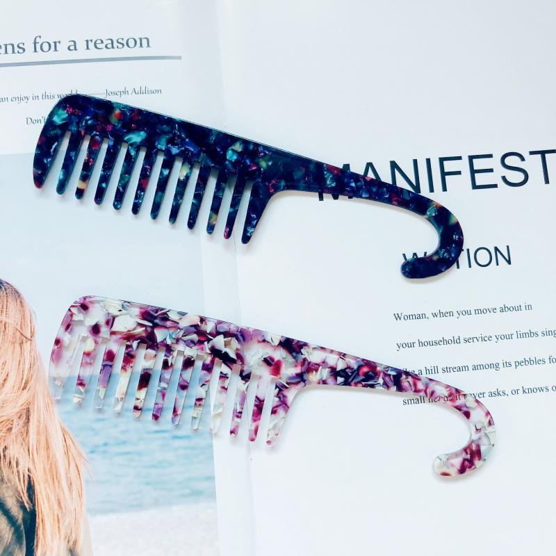 Češalj s octenom kiselinom, jednostavan i neoštećujući češalj za kosu, češalj sa širokim zupcima, antistatički retro frizerski češalj