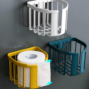 Αυτοκόλλητη βάση χαρτιού σε ρολό τουαλέτας Organizer Βάση τοίχου Βάση αποθήκευσης Κουζίνα Μπάνιο χωρίς τρυπάνι Διανομέας χαρτοπετσέτας ανοξείδωτο