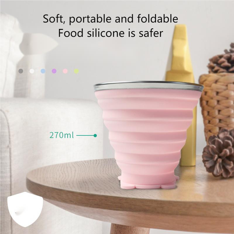 Sklopiva šalica, teleskopska silikonska boca za vodu, dječje šalice za putovanja na otvorenom, sportske sklopive, prijenosne šalice za ispiranje usta