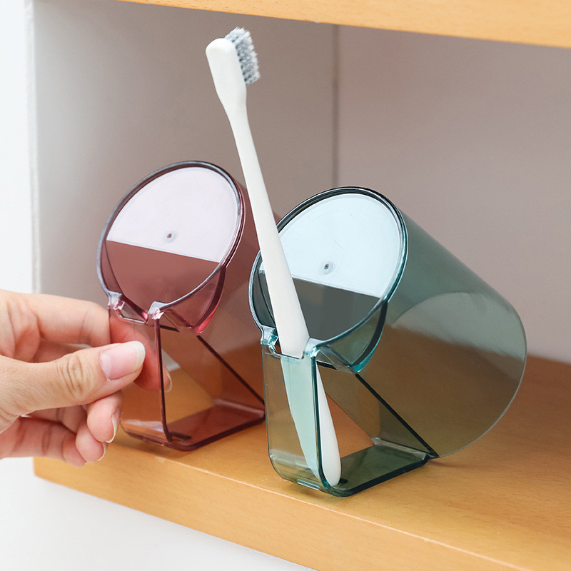 1PC plastične čaše, četkica za pranje, šalica za četkicu za zube, kreativna prozirna šalica za par, šalica za grgljanje, šalica za ispiranje, putna šalica za četkicu za usta Kupaonska šalica