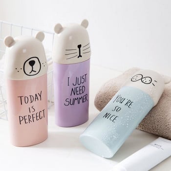 Wash Cup Travel Φορητό Cartoon Bear Couple Organizer οδοντόβουρτσα στοματικό κουτί αποθήκευσης οδοντόβουρτσας