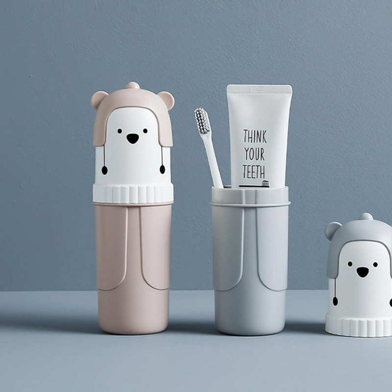 Hambaharja hoidik Niiskuskindel suure mahutavusega hambaharjatops Cartoon Bear hambapasta vannitoatarvikud